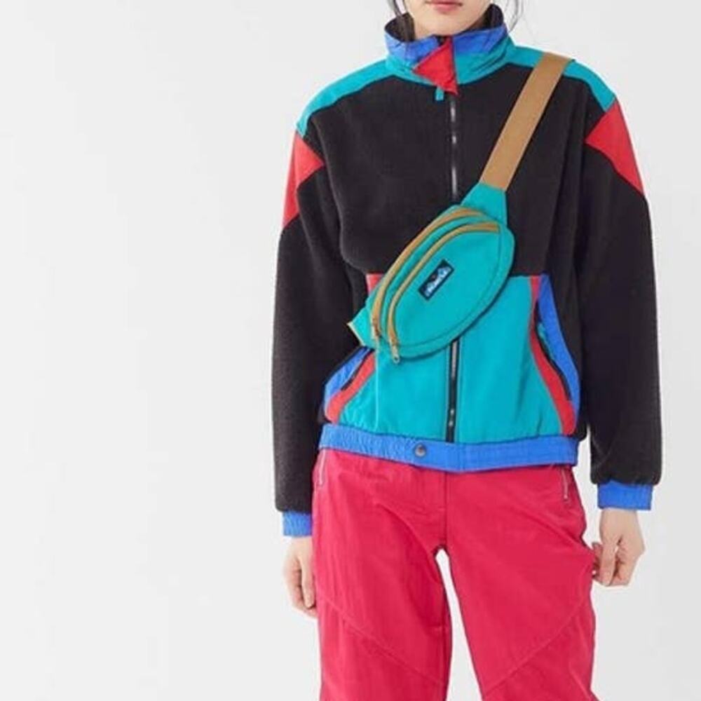 Urban Outfitters Retro Color Block Fleece Jacket Vintage 90s - Picture 8 of 8